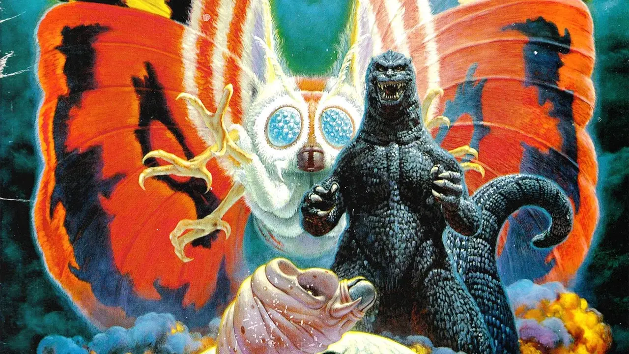 Godzilla contra Mothra fondo