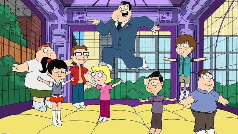 Hombre en castillo hinchable