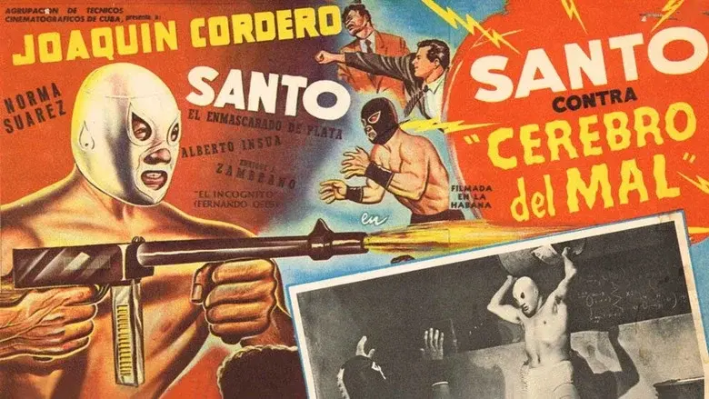 Santo contra cerebro del mal - Fondo