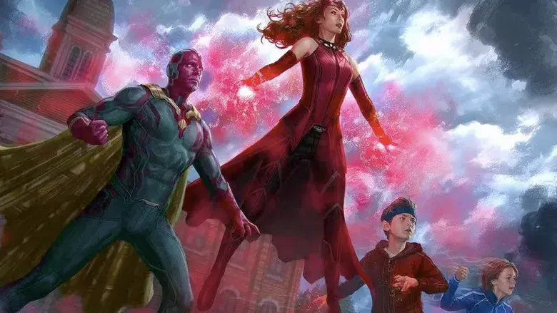 Bruja Escarlata y Visión - Fondo