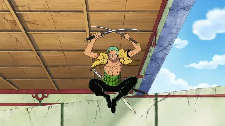 ¡Un ataque furioso de espadas desenvainadas! Zoro contra Kaku: Un poderoso duelo de cortes