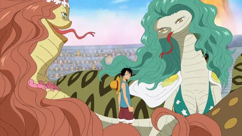 ¡La dura prueba de Luffy! ¡El poder del haki de las hermanas serpiente!