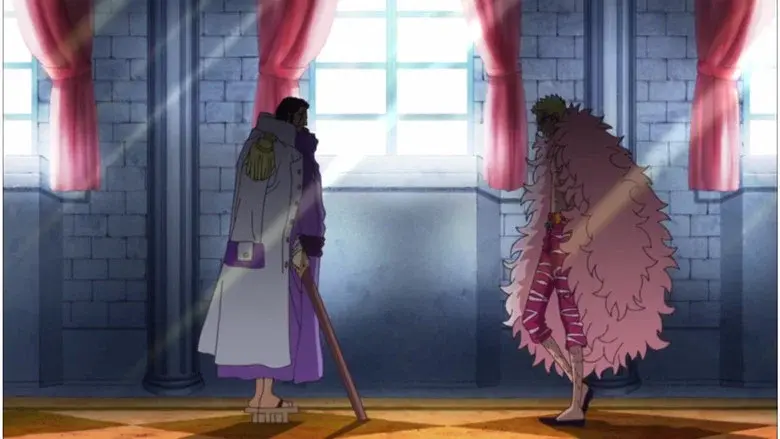 La decisión del almirante ¡Fujitora contra Doflamingo!