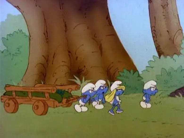 Los pitufos y las criaturas gigantes