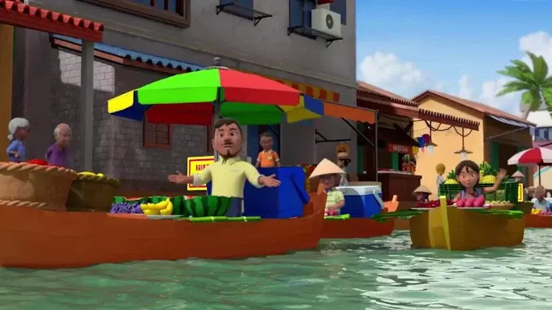 Diversión con fruta flotante