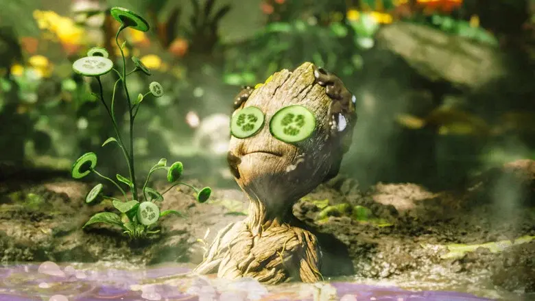 Groot se da un baño - Fondo