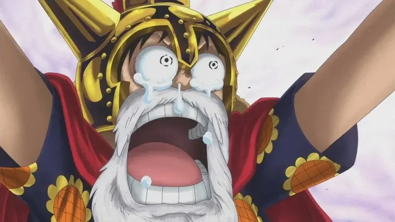 Luffy sorprendido. El hombre que posee la voluntad de Ace